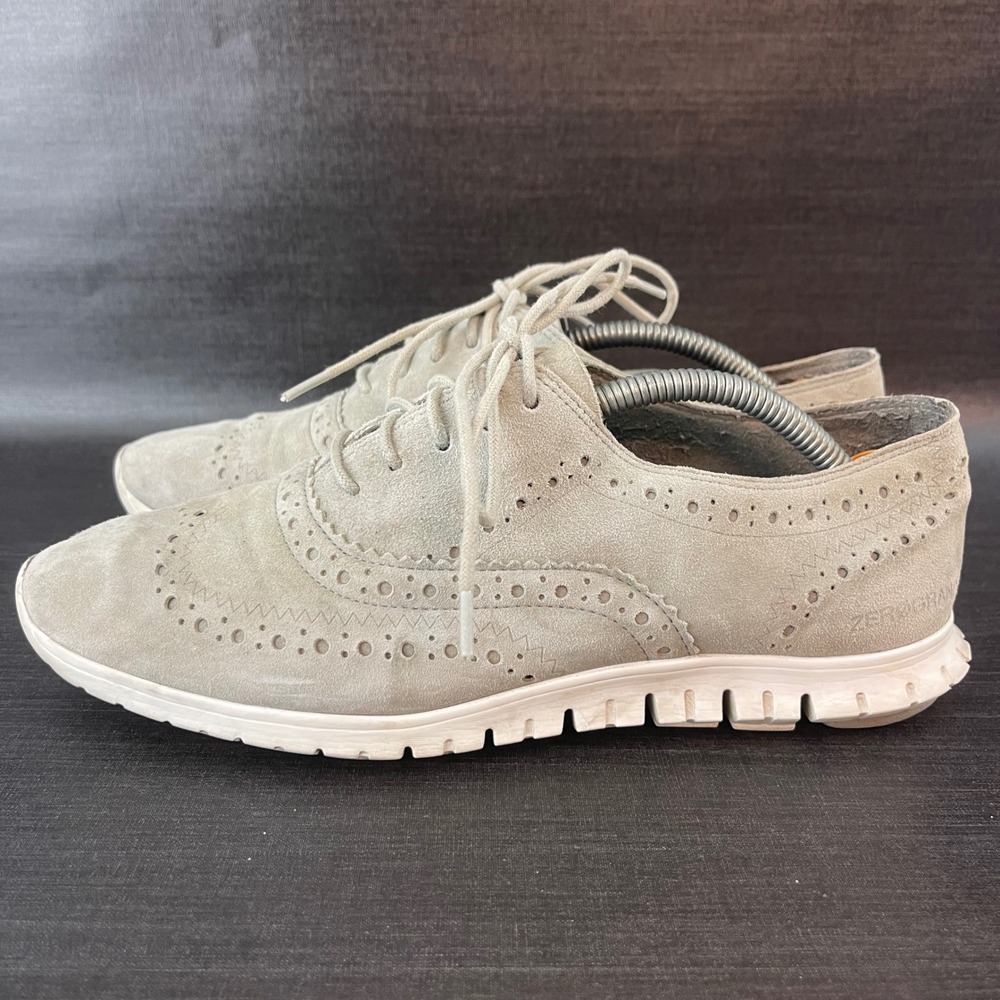Cole Haan Zerogrand Womens size 7B‎ Gray Suede Wingtip Oxford Shoes W14477